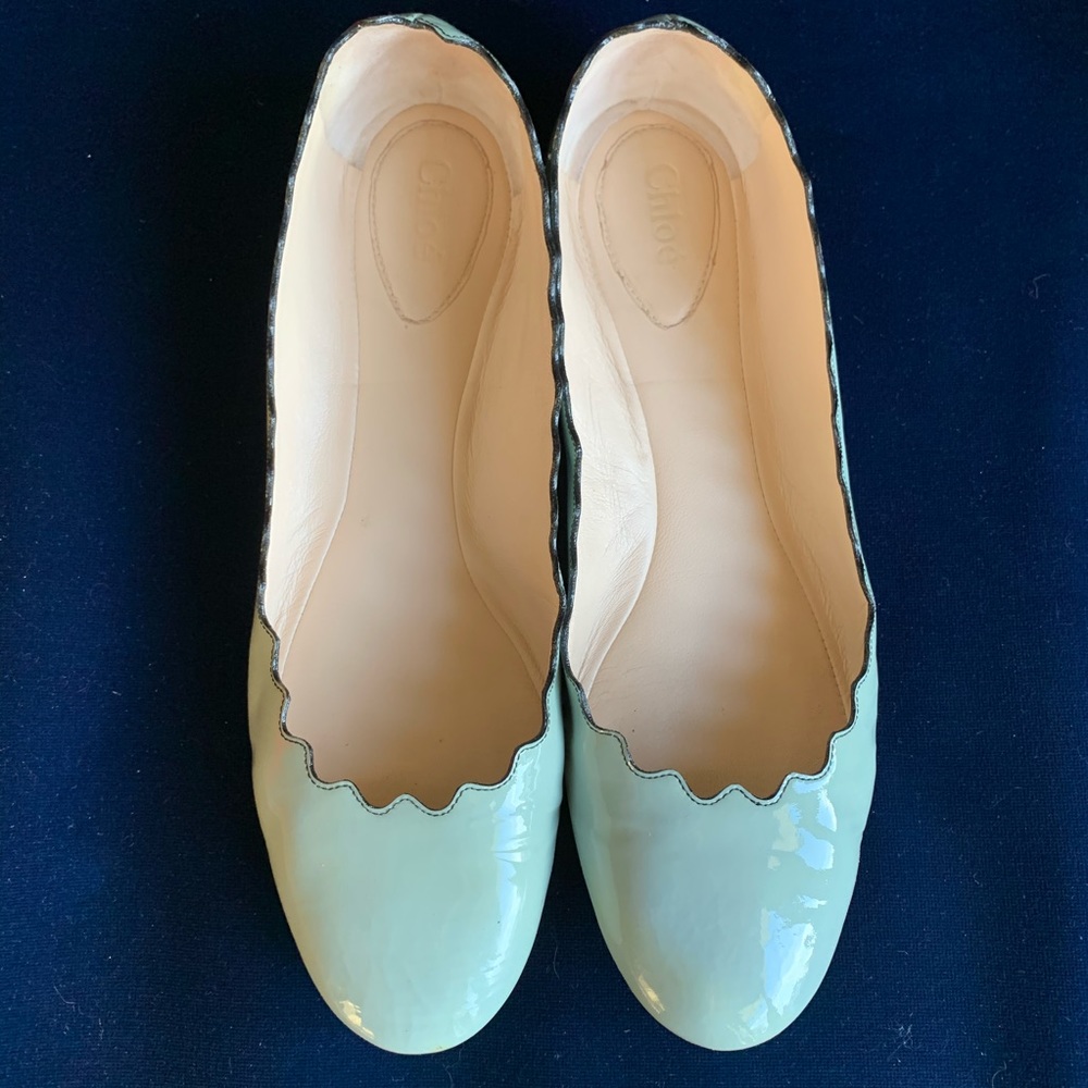 Chloé Mint Patent Leather size US 9.5 ballerinas